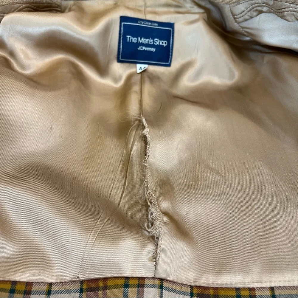Vintage The Men’s Shop JCPenney Camel Wool Overcoat – Size 44 – Classic Menswear - Picture 14 of 15